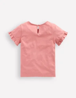 Boden Tops & T-Shirts-Joli T-shirt à volants Motif équestre rose amande