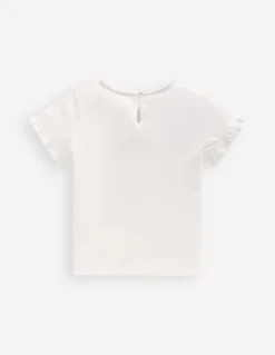 Boden Tops & T-Shirts-Joli T-shirt à volants Motif Saint-Valentin blanc