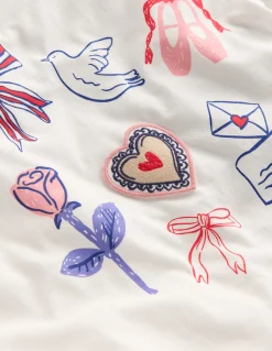 Boden Tops & T-Shirts-Joli T-shirt à volants Motif Saint-Valentin blanc