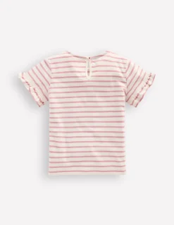 Boden Tops & T-Shirts-Joli T-shirt à volants Ballerines rayé rose