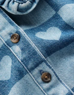 Boden Robes-Jolie robe-chemise Motif Heart Stamp denim