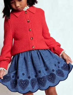 Boden Jupes & Jupes-Shorts-Jupe brodée à enfiler Bleu chambray