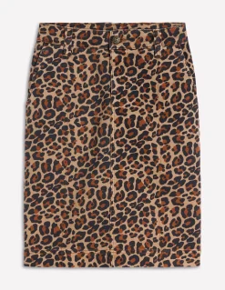 Boden Jupes-Jupe droite en jean Imprimé léopard