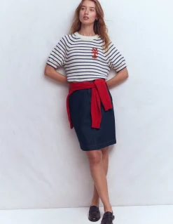 Boden Jupes-Jupe droite en jean Indigo