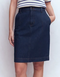 Boden Jupes-Jupe droite en jean Indigo