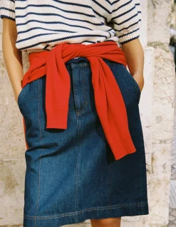 Boden Jupes-Jupe droite en jean Indigo