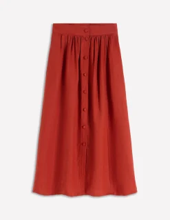 Boden Jupes-Jupe Emma en lin Orange brûlé