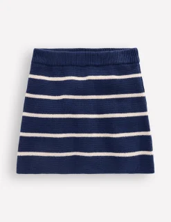 Boden Jupes & Jupes-Shorts|Ensembles Assortis-Jupe en maille Rayé bleu marine universitaire et ivoire