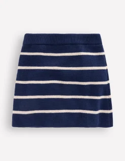 Boden Jupes & Jupes-Shorts|Ensembles Assortis-Jupe en maille Rayé bleu marine universitaire et ivoire