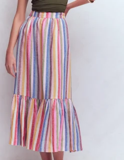 Boden Jupes-Jupe longue Abigail en lin À Rayures Multicolores