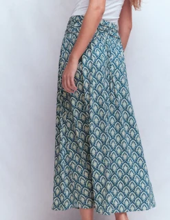 Boden Jupes-Jupe Rosaline en jersey Bleu, motif Petal Terrace