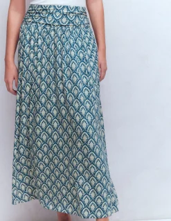 Boden Jupes-Jupe Rosaline en jersey Bleu, motif Petal Terrace