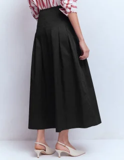 Boden Jupes-Jupe Valentina en satin de coton Noir