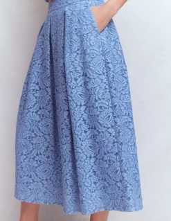 Boden Jupes|Ensembles Assortis-Jupe Verity en dentelle Bleu barbeau