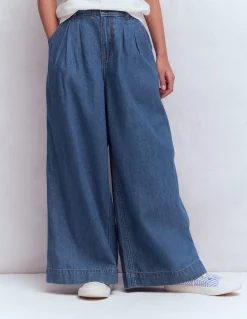 Boden Pantalons-Jupe-culotte plissée Vintage moyen