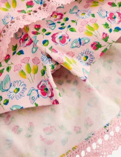 Boden Jupes & Jupes-Shorts-Jupe-short en jersey à volants Motif Spring Garden rose craie