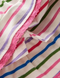 Boden Jupes & Jupes-Shorts-Jupe-short en jersey à volants À Rayures Multicolores