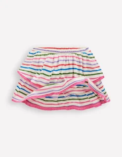 Boden Jupes & Jupes-Shorts-Jupe-short en jersey à volants À Rayures Multicolores