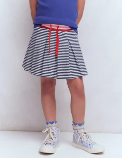 Boden Jupes & Jupes-Shorts-Jupe-short plissée en jersey Bleu Marine