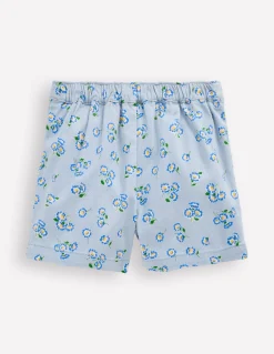 Boden Jupes & Jupes-Shorts-Jupe-short portefeuille tissée Marguerites bleu brumeux