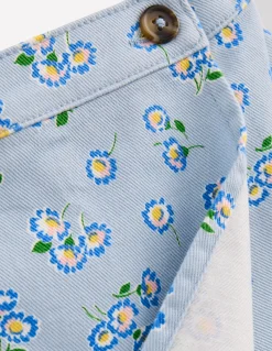 Boden Jupes & Jupes-Shorts-Jupe-short portefeuille tissée Marguerites bleu brumeux
