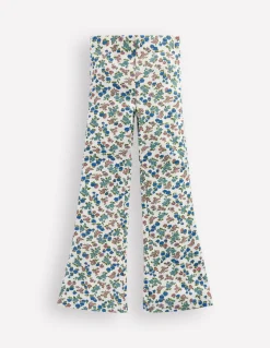 Boden Leggings|Pantalons-Legging côtelé évasé Motif floral ivoire doux