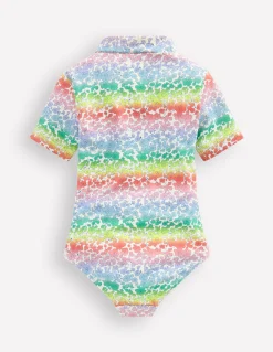Boden Maillots & Tenues De Plage-Maillot de bain à manches courtes Lit de fleurs dégradé arc-en-ciel