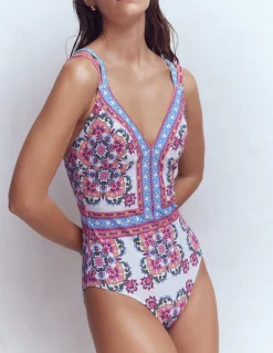 Boden Maillots De Bain-Maillot de bain Arles Rose, motif Ornamental Trellis