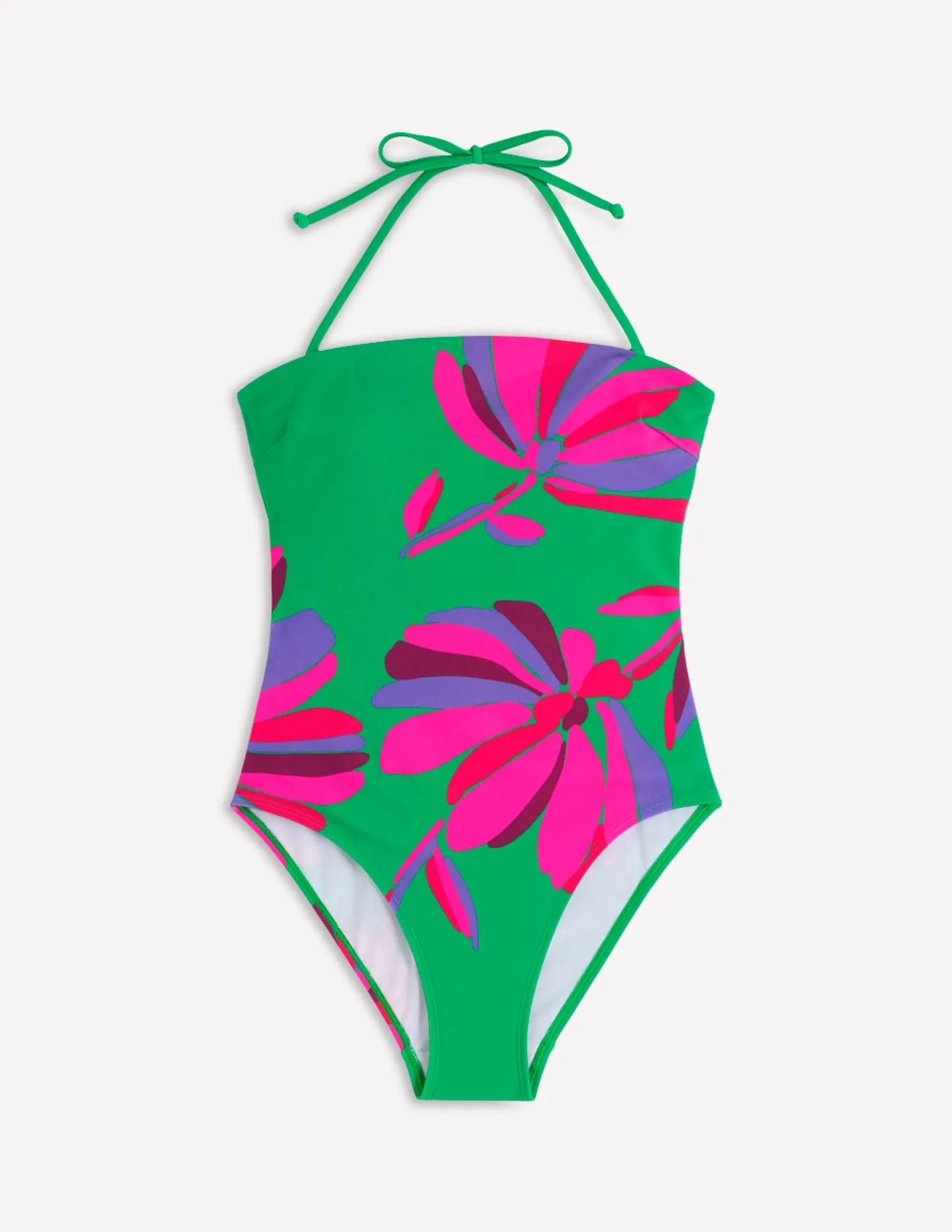 Boden Maillots De Bain-Maillot de bain bandeau Paros Vert tambourin, motif Daisy Cascade