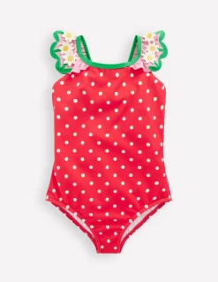 Boden Maillots & Tenues De Plage-Maillot de bain Hallie à bretelles volantées Pâquerettes rouge à pois