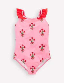 Boden Maillots & Tenues De Plage-Maillot de bain Hallie à bretelles volantées Motif Posy rose chewing-gum