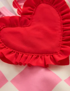 Boden Maillots & Tenues De Plage-Maillot de bain Hallie à bretelles volantées Motif Heart Stamp rose chewing-gum