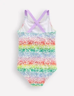 Boden Maillots & Tenues De Plage-Maillot de bain imprimé croisé dans le dos Lit de fleurs dégradé arc-en-ciel