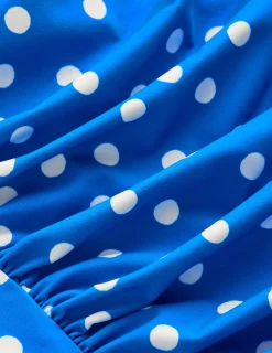 Boden Maillots De Bain-Maillot de bain Kythira froncé Bleu, pois peints