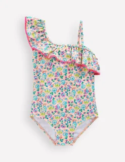 Boden Maillots & Tenues De Plage-Maillot de bain Lila asymétrique Motif floral papillon rose craie