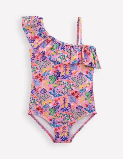 Boden Maillots & Tenues De Plage-Maillot de bain Lila asymétrique Motif Garden Floral rose reine-des-près