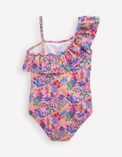 Boden Maillots & Tenues De Plage-Maillot de bain Lila asymétrique Motif Garden Floral rose reine-des-près