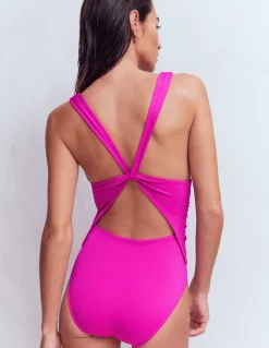 Boden Maillots De Bain-Maillot de bain Mykonos à encolure en V profonde Fuschia vif