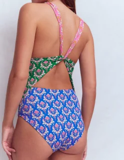 Boden Maillots De Bain-Maillot de bain Mykonos à encolure en V profonde Multi, motif Ornamental Stamp