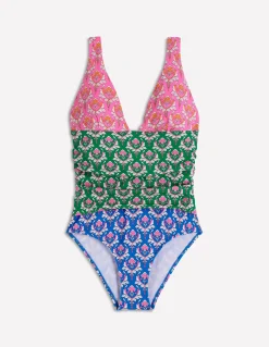 Boden Maillots De Bain-Maillot de bain Mykonos à encolure en V profonde Multi, motif Ornamental Stamp