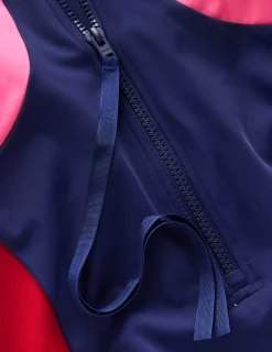 Boden Maillots De Bain-Maillot de bain sportif avec passepoil Bleu marine, colourblock