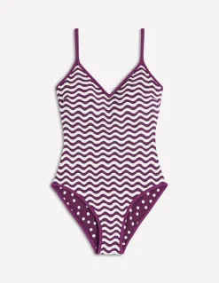 Boden Maillots De Bain-Maillot de bain Symi réversible Aronia, rayé et pois