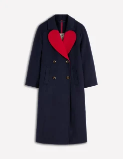 Boden Manteaux & Vestes-Manteau en laine Cocoon Bleu Marine Cœur