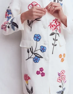 Boden Ensembles Assortis|Manteaux & Vestes-Manteau long brodé Brodé ivoire