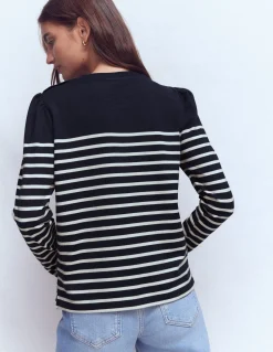 Boden Tops & T-Shirts-Marinière à épaules boutonnées Bleu Marine/Ivoire