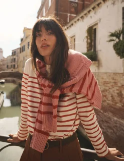 Boden Tops & T-Shirts-Marinière à épaules boutonnées Lait de coco et salsa