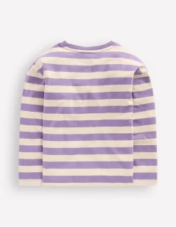 Boden Tops & T-Shirts-Marinière décontractée Rayé violet/gris chiné