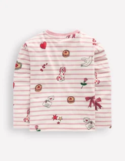 Boden Tops & T-Shirts-Marinière décontractée Rayé Saint-Valentin rose