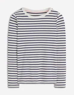 Boden Tops & T-Shirts-Marinière Olivia à manches longues Ivoire, bleu marine
