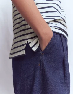 Boden Tops & T-Shirts-Marinière Olivia à manches courtes Ivoire, bleu marine